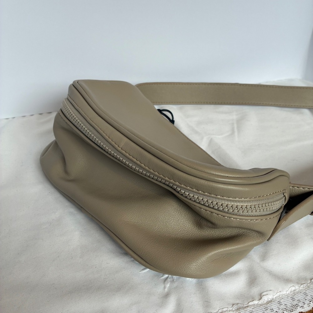 Street Level Belt Bag Beige Vegan Leather Fanny Pack Utility Crossbody Festival